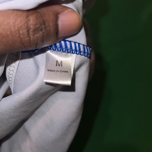 Blue and White One Piece Swimsuit size Medium - Picture 3 of 5